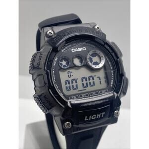 Casio Mens Vibration Alarm Watch Gray Black New Battery!